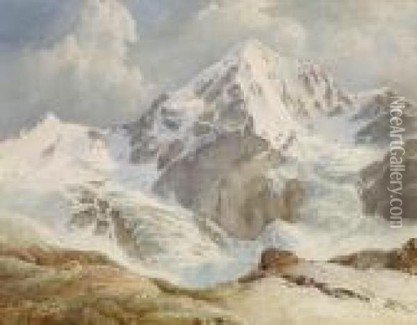 Blick Auf Diekonigspitze. Oil Painting - Edward Theodore Compton