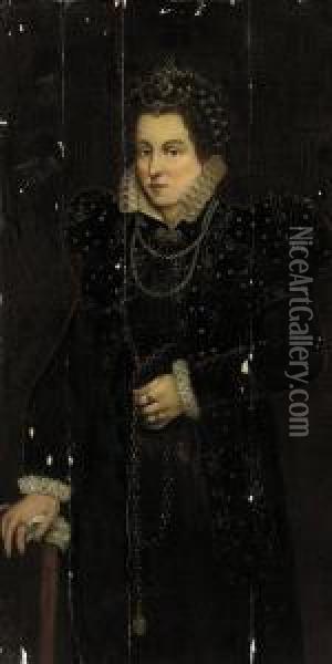 Portrait Of A Lady Oil Painting - Giacomo Antonio Moro