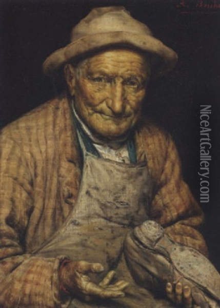 The Cobbler Oil Painting - Achille Boschi