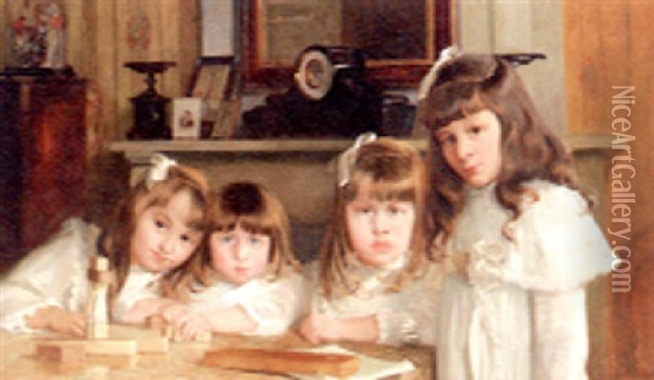 The Four Sisters Oil Painting - Henri Van Melle