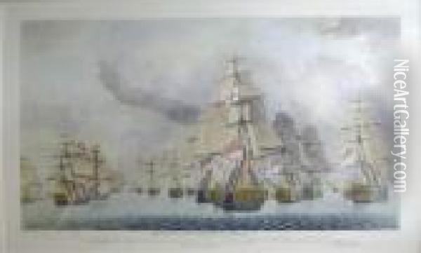 Battleof Trafalgar - Van Division Oil Painting - Robert Dodd