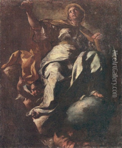 An Allegorical Female Figure Oil Painting - Jacopo Cestaro