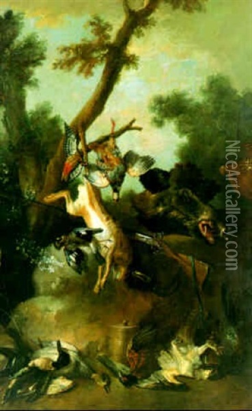 Jagdstilleben Oil Painting - Jean-Baptiste Oudry