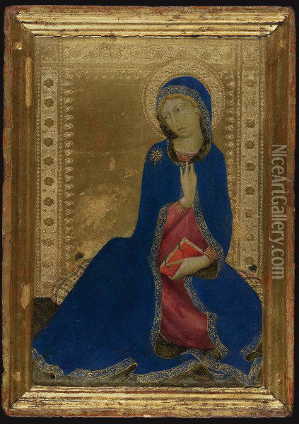 The Virgin Annunciate Oil Painting - Simone Martini