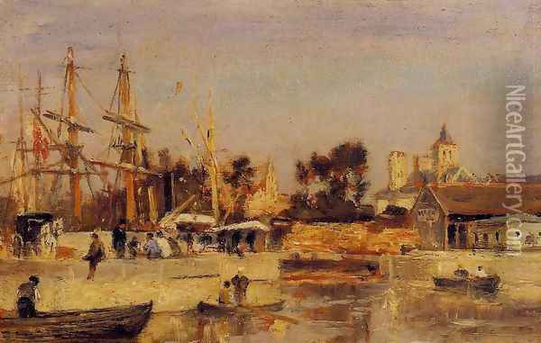 A Corner of the Port, Caen Oil Painting - Stanislas Lepine