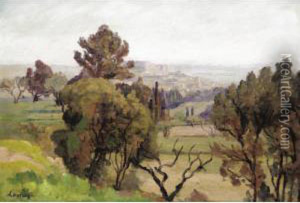 Avignon Oil Painting - Louis Alphonse Abel Lauvray