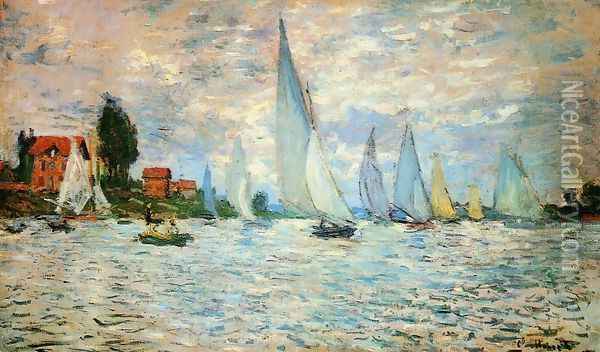 Regatta at Argenteuil I Oil Painting - Claude Oscar Monet