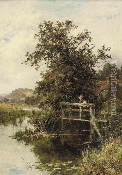 On The Thames Near Streatley Oil Painting - Walter Wallor Caffyn