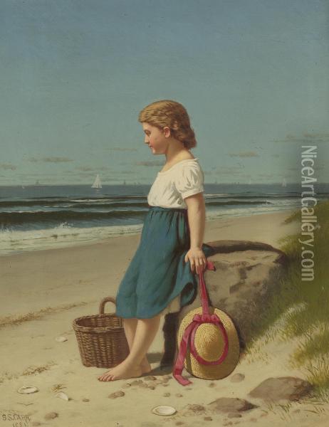 Young Girl At The Seashore Oil Painting - Samuel S. Carr