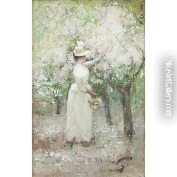 Blossomtime Oil Painting - Robert Gemmell Hutchison