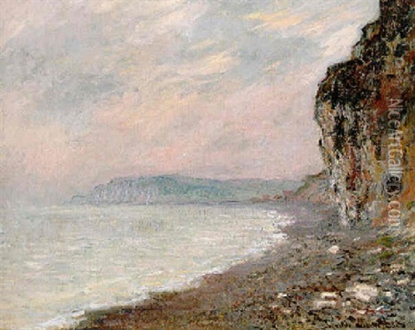 Falaises A Pourville, Effet De Brouillard Oil Painting - Claude Monet