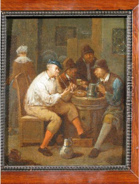Interieur De Taverne Oil Painting - Jean Baptiste Lambrecht