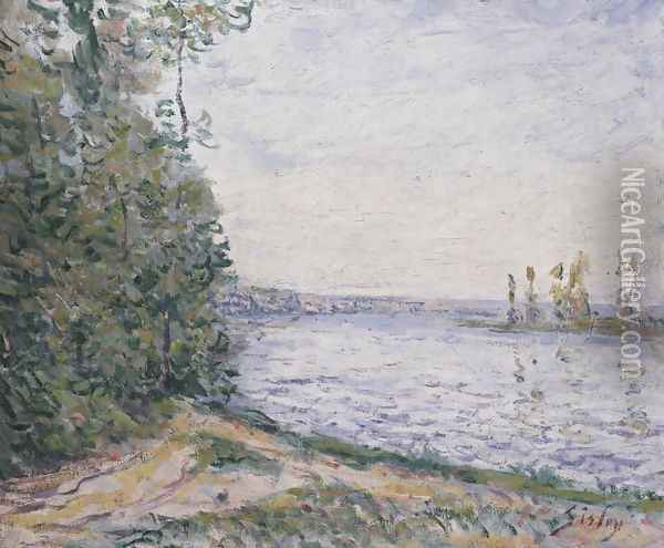 La Seine près de By Oil Painting - Alfred Sisley