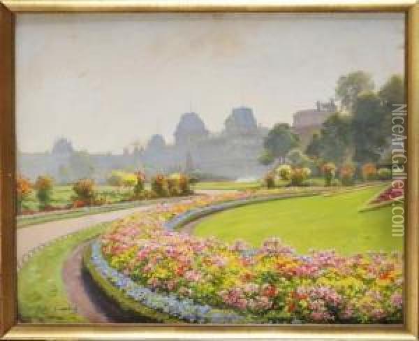 Vue Sur Le Louvre Oil Painting - Jules Girardet
