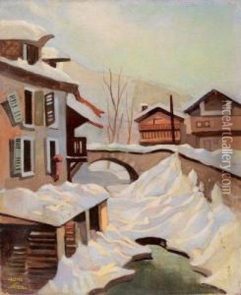 Megeve, Haute Savoie Oil Painting - Albert Smith