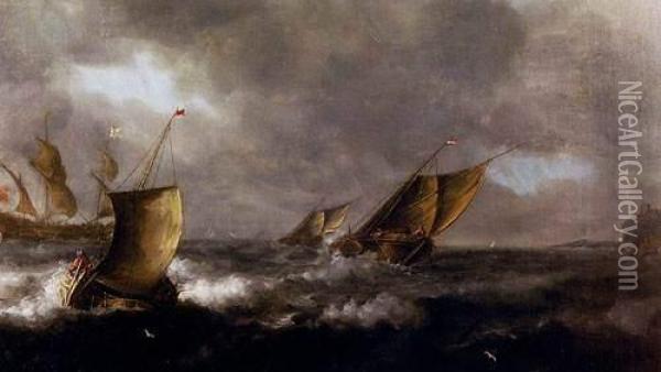 Marine Oil Painting - Justus de Verwer