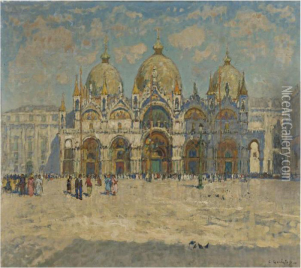 San Marco, Venice Oil Painting - Konstantin Ivanovich Gorbatov