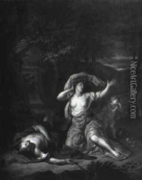Pyramus And Thisbe Oil Painting - Carel de Moor