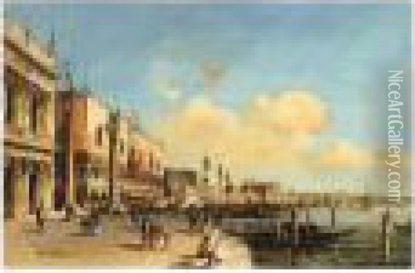 The Doges Palace, Venice, Signed Oil Painting - Carlo Grubacs