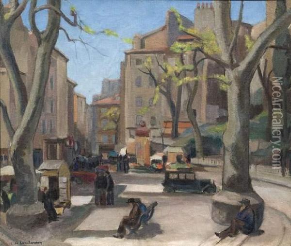 Place A Marseille. Oil Painting - Louis De Beaufort