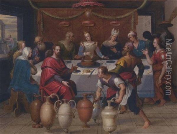 The Marriage At Cana Oil Painting - Ambrosius Francken the Elder