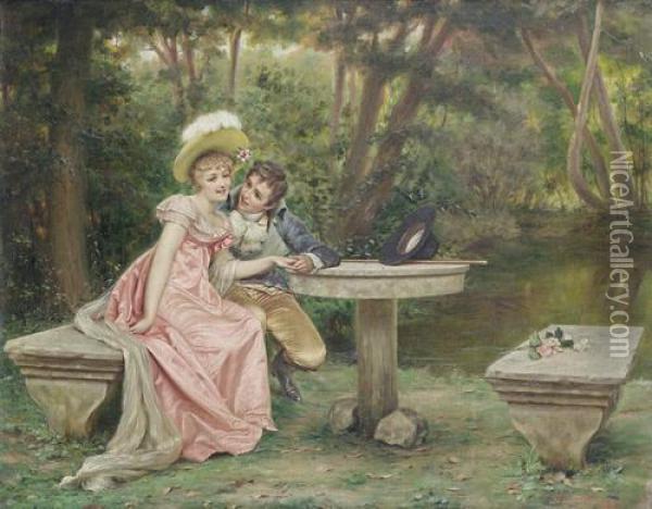 The Lovers' Tryst Oil Painting - Frederic Soulacroix