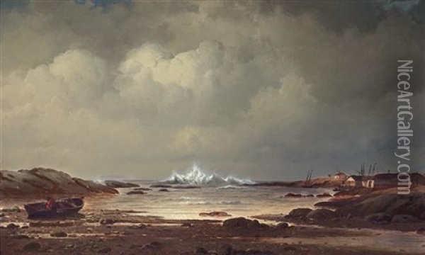 Near Battle Harbor, Cape Charles, Coast Of Labrador Oil Painting - William Bradford