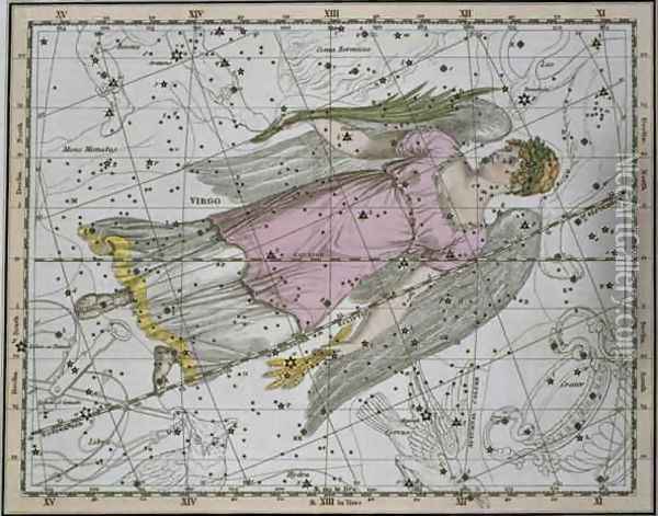Virgo from A Celestial Atlas Oil Painting - A. Jamieson