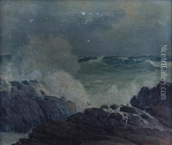 Oceanscape Oil Painting - Leon Lundmark