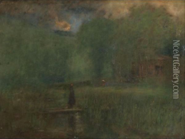 Sundown 2 Oil Painting - George Inness