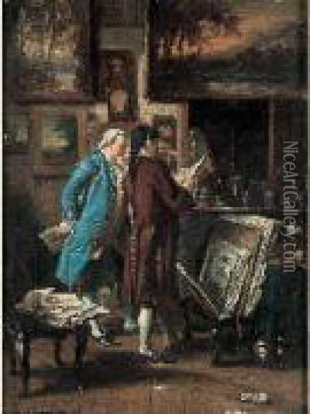 Interieur De Collectionneur Oil Painting - Benjamin Eugene Fichel