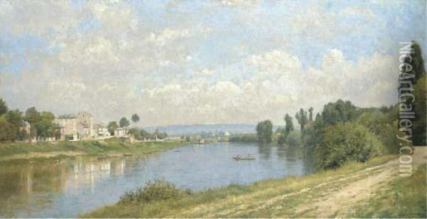 Le Seine A La Garenne Saint-denis Oil Painting - Stanislas Lepine