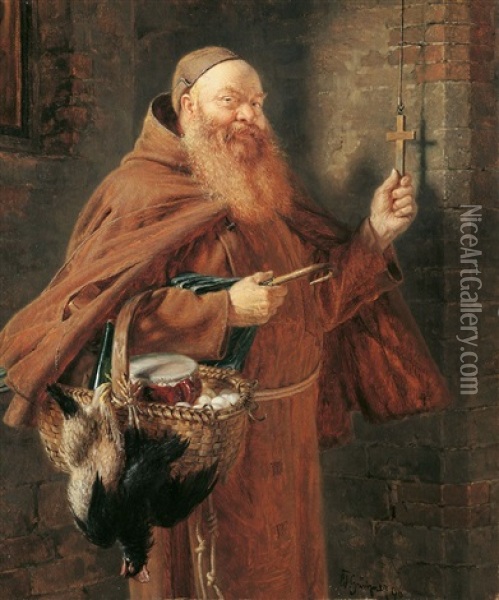 Der Bettelmonch Oil Painting - Eduard von Gruetzner