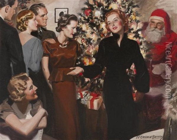 The Christmas Party Oil Painting - Mcclelland Barclay