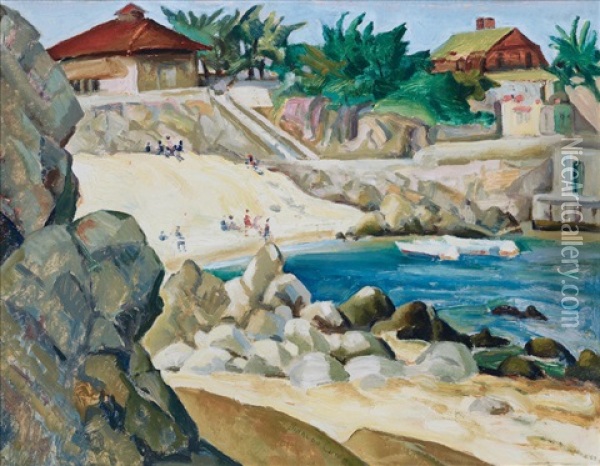 Lover's Point, Pacific Grove Oil Painting - Rinaldo Cuneo