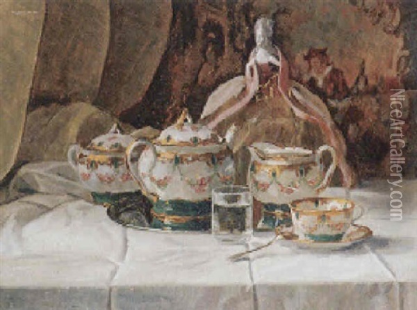 Biedermeierliches Stilleben Oil Painting - Georg Valka
