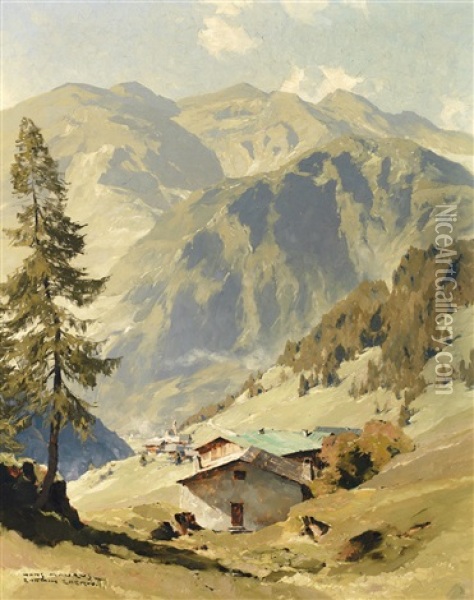 Pordoijoch Dolomiten Oil Painting - Hans Maurus
