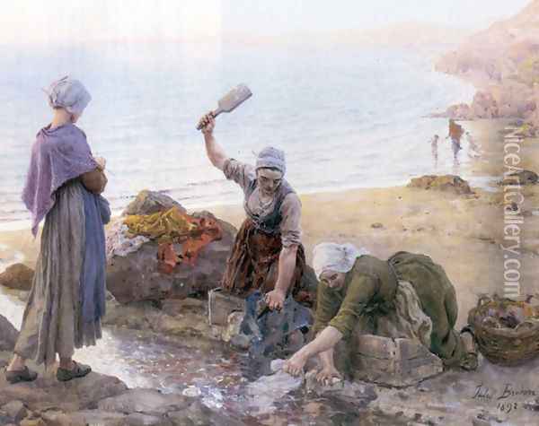 Souvenir De Dour Amenez Oil Painting - Jules Breton