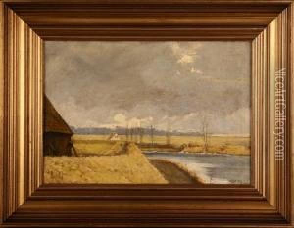 Landschaft Mit Haus Bei Frederiksvaerk Oil Painting - Albert Edward Wang