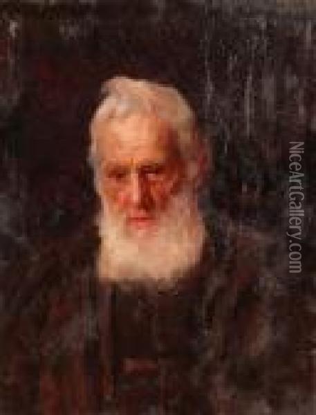 Portrait, Bust Length, Of A Bearded Gentleman Oil Painting - John William Whiteley