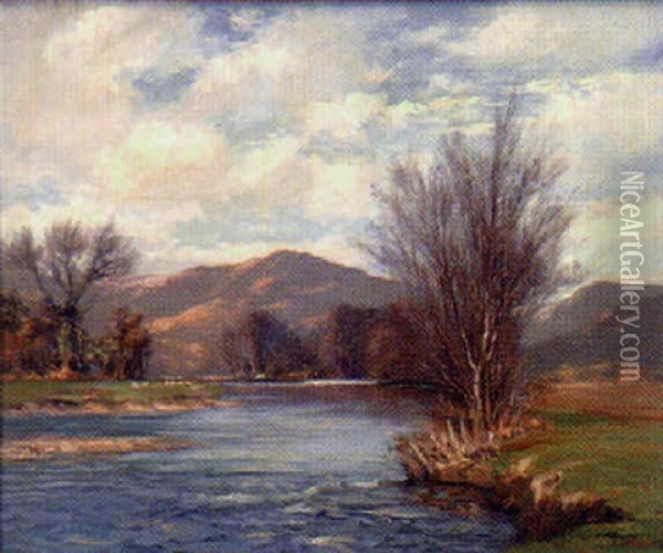 A Highland River Oil Painting - Augustus William Enness