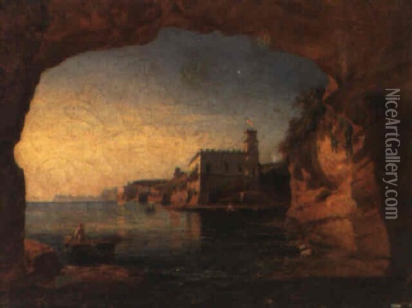 The Coast Of Posillipo Oil Painting - Ercole Gigante