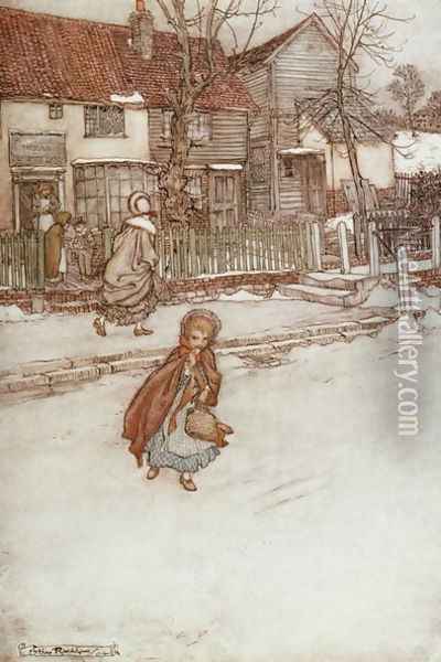 New Years Cakes from Rip van Winkle by Washington Irving 1783-1859, 1905 Oil Painting - Arthur Rackham