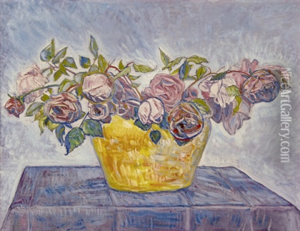 Bouquet De Roses Oil Painting - Albert Trachsel