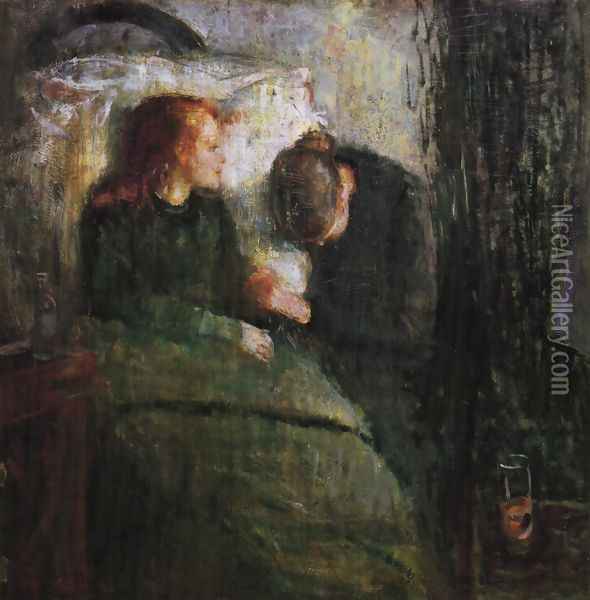 The sick child 1885-86 Oil Painting - Edvard Munch