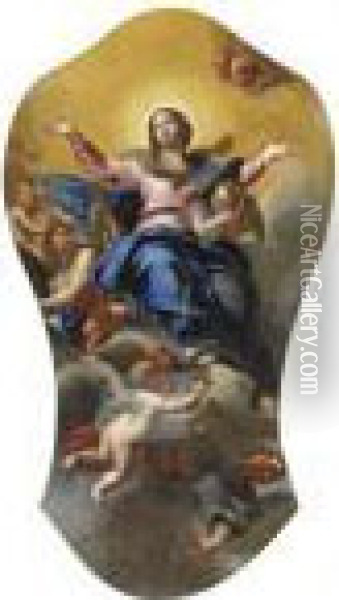 La Vergine In Gloria Sorretta Dagli Angeli Oil Painting - Sebastiano Conca