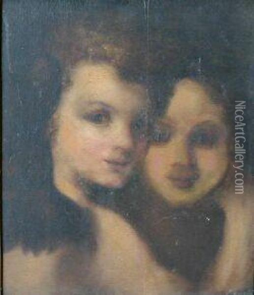 Two Girls Oil Painting - Annibale Carracci