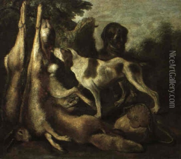 Cani Con Selvaggina Oil Painting - Baldassare De Caro