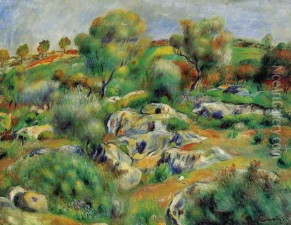 Breton Landscape Oil Painting - Pierre Auguste Renoir