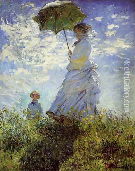 The Walk Woman With A Parasol Oil Painting - Claude Oscar Monet